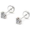 Monde Petit Damen & Kinder Quadrat Ohrstecker - Weißgold 9 Karat (375) - Scatola Regalo - Certificato di garanzia