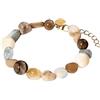 Purelei® Sunrise - Bracciale in pietra preziosa con acquamarina, citrino, amazzonite e pietra solare, in acciaio inox placcato oro 18 carati, da donna 17-20 cm, colore: pastello