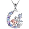 YFN Fata collana in argento Sterling con ciondolo a forma di fata, per donne e ragazze, regalo per mamma e figlia, Argento sterling, Nessuna pietra preziosa