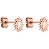 Purelei Eleganti orecchini a sole da donna - placcati in oro 18K, in acciaio inossidabile, delicati e leggeri (7,5 mm), normale, Acciaio inossidabile, abalone