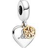 MariaFonte Charm New 2025 Pendente Bicolore Albero Famiglia Cuore Ciondoli Originale Charming Beads Argento 925 Amicizia Mamma Bead Compatibili Portafortuna Perline Natale Donna Bracciale Set