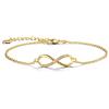 CERSLIMO Bracciale da donna, in argento Sterling 925, simbolo dell'infinito, con zirconi, in oro rosa, per donne e ragazze, 15 centimeters, Argento sterling