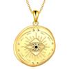 AXELUNA Collana con moneta occhio malvagio per donne e uomini in argento sterling 925 placcato oro 18 carati placcato oro malocchio moneta ciondolo gioielli regalo per mamma moglie, Normal, Argento