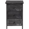 Rebecca Mobili Cassettiera grigia, comodino salvaspazio, 3 cassetti, stile vintage, per camera da letto bagno - Misure: 54 x 35 x 27 cm (HxLxP) - Art. RE4191