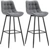 CLP Set di 2 sgabelli da Bar Dartford I Sgabello da Bar Imbottito I Struttura in Metallo, Colore:Grigio Scuro, Materiale:Stoffa