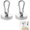 aghoer Gancio Magnetico Extra Forte, 2 Pezzo Calamite Piccole, 42mm Magnete Neodimio Ganci Magnetici, Magneti al Neodimio con Ganci, Ganci Magnetici Ruotabili a 360°, per la Cucina del Frigorifero