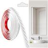 JUNART Modanature in PVC Trim, 300cm×2cm, Peel and Stick Autoadesive, Modanature per Soffitti, Modanature a Parete Per Bordo Parete, Cornici per Specchi, Soffitto, Battiscopa, Armadio (Bianco Argento)