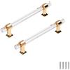 FEEIMOL 2 pezzi chiaro acrilico maniglie per armadietti da cucina cassetto tira maniglia per porta armadio maniglia per mobili per camera da letto bagno Oro 192mm