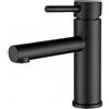 VALAZ Rubinetto Bagno Lavabo Nero Opaco | Miscelatore Lavabo Bagno Acqua Fredda e Calda, Risparmio Acqua | Installazione Facile | Ottone, Inossidabile, Elegante, Beccuccio Dritto, Serie Palancia