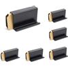 HUANR 6 Pezzi Maniglie Porte Vetro Adesive Senza Foratura (3-6 mm) | per Porte Doccia e Armadi Senza Cornice Design Moderno, Colore Nero
