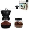 WJUAN Macina Caffe, Macinacaffè con Manico, con Cuscinetto in Silicone Antiscivolo e Barattolo di Conservazione, Macinacaffè Manuale a Mano, Adatto per Macinare Chicchi di Caffè, Soia, Cereali