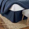 Linen Market SS-BEDSKIRT-Twin-Navy Gonna a Pieghe con Volant Antipolvere, Microfibra, Marina Militare, Coppia