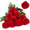 ZYEKIU 12 Pezzi Fiori Finti per Decorazioni, 52cm Fiori Finti da Esterno, Fioris Artificiali, Fiorellini per Bomboniere, Fioris per Bomboniere Fai da Te, Bouquet di Rosa con Steli Lunghi (Rosso)