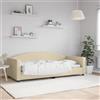 Gecheer Letto da Giorno Crema 90x200 cm in Tessuto,Struttura,Divano Letto,Singolo,Moderno,Telaio Divano Letto Singolo,2 Posti,Divano 2 Posti,Divano Letto Singolo,P354115