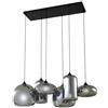 Lindby Lampada a sospensione Marla (Modern), in vetro nero (6 luci, E27), lampada a sospensione, lampada da tavolo da pranzo, lampada da soggiorno