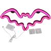 RXMORI Luci al Neon a Pipistrello a LED, Innovativa Lampada a Insegna al Neon a Forma di Pipistrello, Lampada da Tavolo a Batteria a Batteria Insegne Luminose per Parete, Camera da Letto, Bar(Viola)