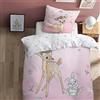 CTI Disney Bambi Flowers - Parure da letto per bambini, 1 persona, 100% cotone, Oeko-TEX | copripiumino 140 x 200 cm + 1 federa 63 x 63 cm, stampa reversibile da ragazza, rosa