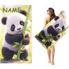 Goplnma Telo mare personalizzato panda con nome, telo mare in microfibra personalizzata 3D, misura grande, 70 x 140 cm, panda da spiaggia (100 x 200 cm, 1)