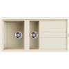 ELLECI Lavello Cucina 1 Vasca e mezza con Gocciolatoio 100 x 51 cm in Granitek colore Bianco Antico - LGB47562