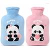 KUNHANG Borsa dell'acqua con copertura calda, soffice e morbida con simpatico panda, piccola, mini, borsa dell'acqua calda, idea regalo (rosa)