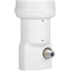 Megasat High Gain Single LNB - LNB universale (per 1 partecipante, ideale per satelliti di difficile ricezione, alto guadagno di segnale da 70 dB) - Bianco