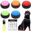 SEMINISMAR Pulsanti per Cani Parlanti,5 Pezzi Pulsanti per Cani,Buzzer Button per Addestramento Cani,Buzzer Button con Zampa per Addestramento Animali,con Clicker per Cani