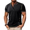 NLAND T-Shirt Classica Girocollo con Bottoni Henley Shirt da Uomo Estivi Maniche Corte Magliette Traspirante Soffice Slim Sportiva,Verde M