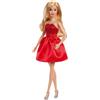 Barbie - Anniversario Mattel 80°, bambola bionda celebrativa in abito rosso rubino con scarpe e collana color argento, giocattolo per bambini e da collezione, 3+ anni, JGD25