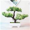 ARMYJY Bonsai artificiale, pianta finta in vaso, pianta bonsai per casa, ufficio, cortile, decorazione da scrivania