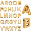 Beebeecraft 1 Scatola 26 Pezzi Perline in Metallo con Lettere Placcate in Oro 18K 304 ciondoli Piatti in Acciaio Inossidabile dalla A alla Z per La Creazione di Gioielli Fai da Te Foro 16mm