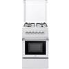 De Longhi Cucina a Gas 4 Fuochi Forno Elettrico con Grill Larghezza x Profondità 50x55 cm Classe A con Coperchio colore Bianco - DL554EW2