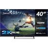 Smart Tech TV 40 Pollici Full HD Display LED Classe E Nuovo Sintonizzatore DVB-T2/S2 colore Nero - 40FN01V1