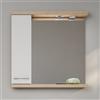 kamalu specchio bagno contenitore 80 cm bicolore bianco e legno chiaro | lac-estia-80