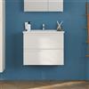 KAMALU Mobile bagno sospeso 65 cm colore bianco opaco | LAC-EOLO-65