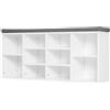 Easycomfort Scarpiera Panchina 8-10 Paia di Scarpe Ripiani Regolabili, Legno, Bianco, 104 x 30 x 48 cm