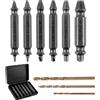 CJMUQHEHH Set di estrattori per viti professionale, 9 pezzi, con 3 punte elicoidali, realizzato in HSS 6542, grado di durezza HRC 63-65, set di estrattori per viti e rimozione di viti danneggiate