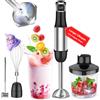 7MAGIC Frullatore ad immersione manuale 5 in 1 - Frullatore a immersione in acciaio inossidabile con 5 velocità, tritatutto, frusta e montalatte