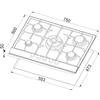 Elleci, Piano Cottura a Gas, Granitek Classic, Style 75, 5 Fuochi, 75x50 cm, Antracite - PGSS75359CB - FUORI PRODUZIONE