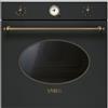 SMEG Forno Elettrico Ventilato, Estetica Coloniale, Capacità 72 Lt, Classe A, Antracite - SF800AO