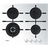 WHIRLPOOL Piano Cottura a Gas, 60 cm, 4 Fuochi, Vetro Bianco - GOWL628/WH