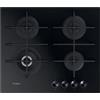 WHIRLPOOL Piano Cottura a Gas, 60 cm, 4 Fuochi, Vetro Nero - GOWL628/NB
