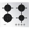 WHIRLPOOL Piano Cottura a Gas, 60 cm, 4 Fuochi, Vetro Bianco - GOA6423/WH
