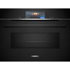 SIEMENS iQ700, Forno compatto combinato con microonde da incasso, 60x45 cm, Nero - CM778GNB1B