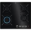 ELECTROLUX Piano Cottura Serie 800, Flamelight 60 cm, 4 Fuochi, Vetro Nero - KGG643753K