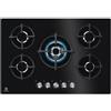 ELECTROLUX Piano Cottura Serie 600, Step Power Gas on Glass 75 cm, 5 Fuochi, Vetro Nero - KGG75372K