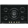 ELECTROLUX Piano Cottura a Gas, 75 cm, 5 Fuochi, Nero Ghisa (Manopole Nero/Bronzo) - PN750RUV