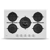 CANDY PIANO COTTURA Gas Vetro Bianco, 75 cm, 5 fuochi, Potenza tot 12,65 kW - CVG74WTW