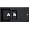 FRANKE Lavello 1 + 1/2 Vasche con goccilatoio, Serie Urban UBG 651-100, Installazione ad Incasso, 100 cm, Fragranite Nero - 114.0686.779