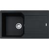 FRANKE Lavello 1 Vasca con gocciolatoio, Serie Urban UBG 611-86, Installazione ad Incasso, 86 cm, Fragranite Nero - 114.0686.760