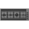 FOSTER Piano cottura a gas Milanello 4 fuochi in linea, Gun Metal, filotop/sopratop - 7681 006